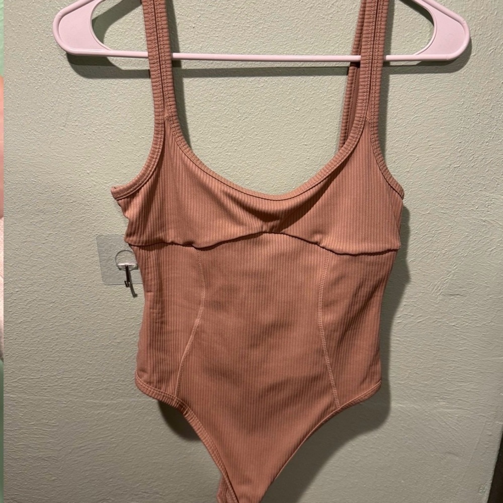 For Love And Lemons Ribbed Tan Bodysuit